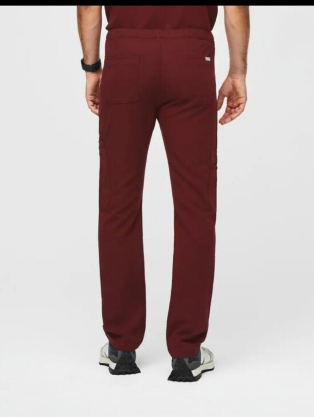 Figs Set Burgundy Mens Leon Scrub Top & Cairo Straught Leg Scrub Pant Size Med - Picture 16 of 16